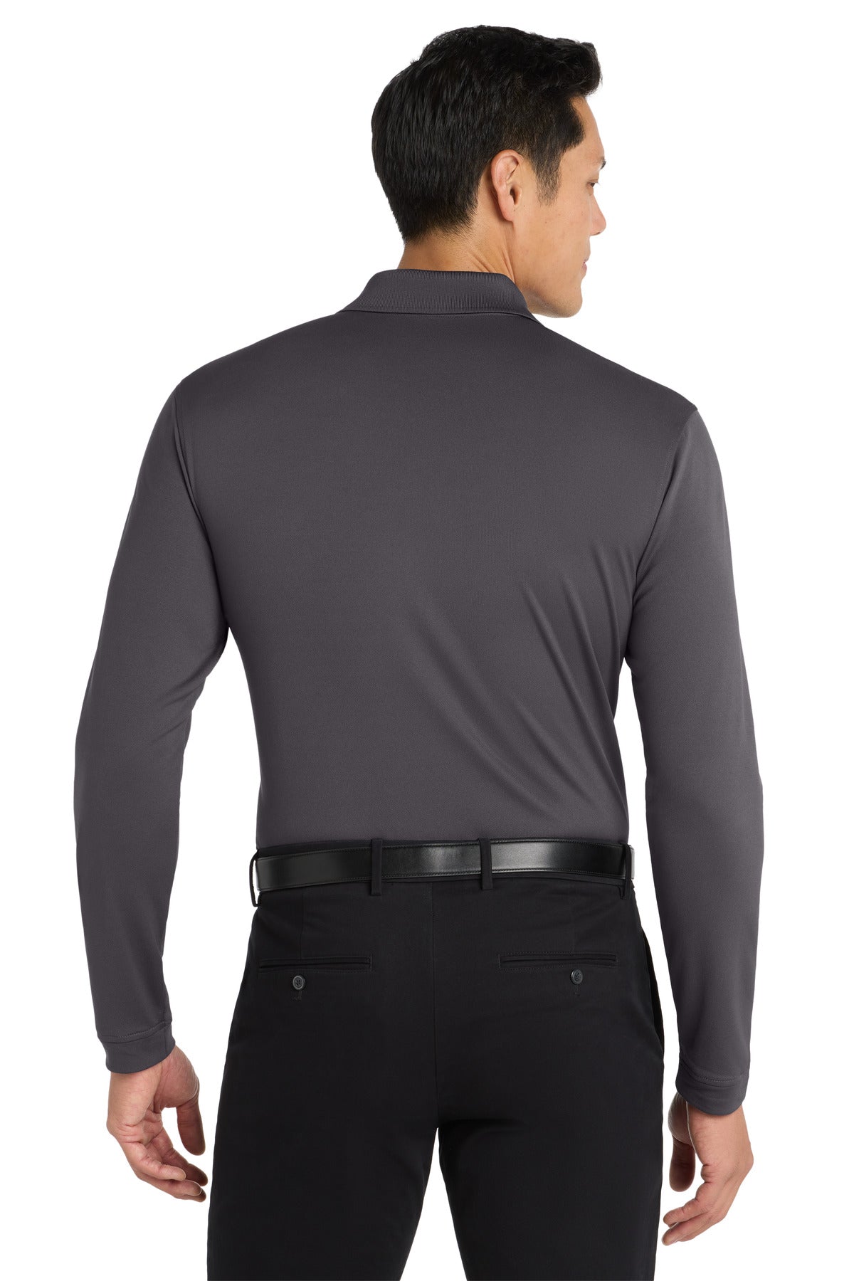 Custom Embroidered Port Authority  Dry Zone  UV Micro-Mesh Long Sleeve Polo K110LS,Graphite