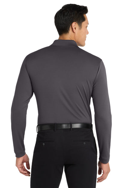 Custom Embroidered Port Authority  Dry Zone  UV Micro-Mesh Long Sleeve Polo K110LS,Graphite