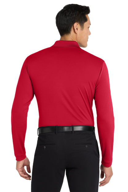Custom Embroidered Port Authority  Dry Zone  UV Micro-Mesh Long Sleeve Polo K110LS,Rich Red