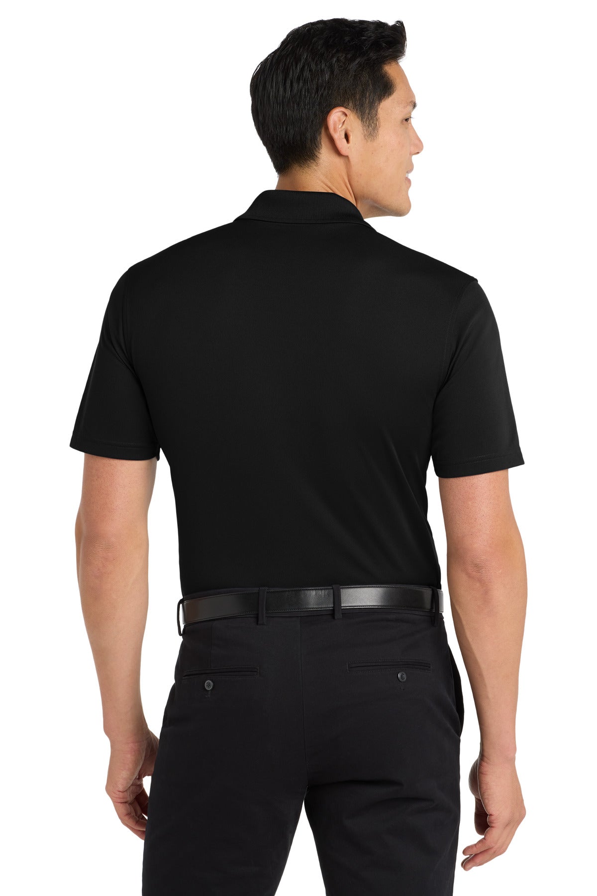 Custom Embroidered Port Authority Dry Zone UV Micro-Mesh Pocket Polo. K110P,Deep Black