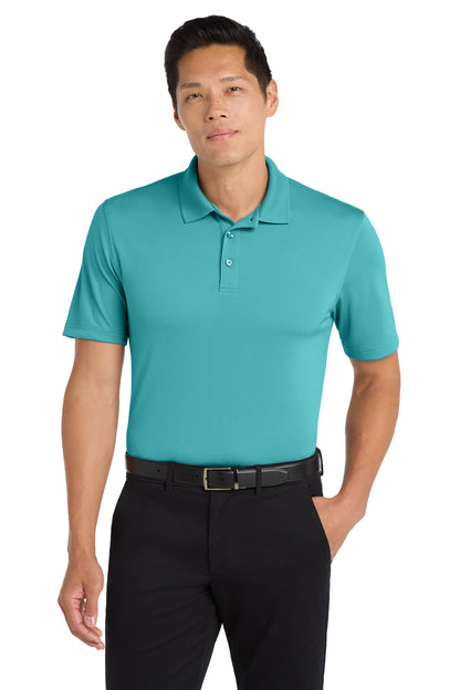 Custom Embroidered Port Authority Polos in Aquamarine