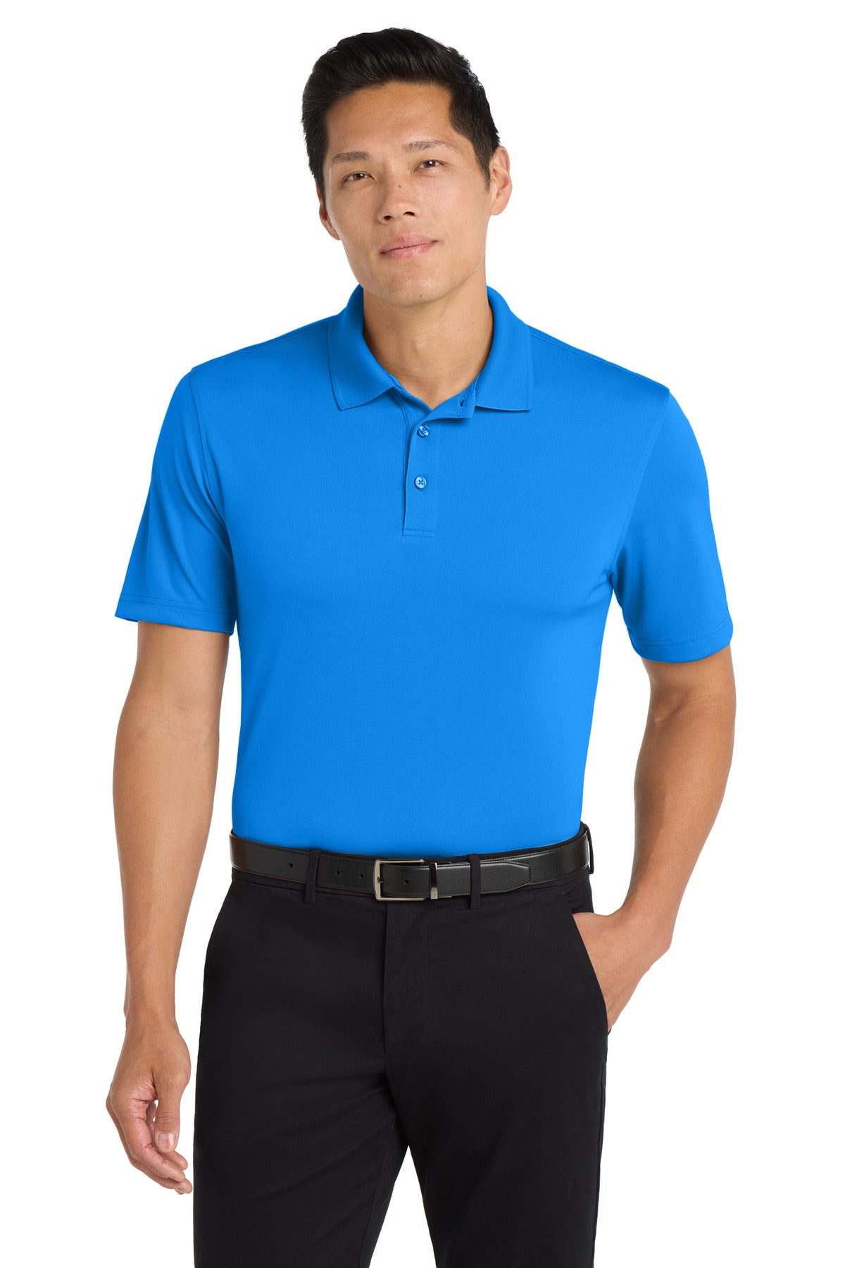 Custom Embroidered Port Authority Polos in Coastal Blue