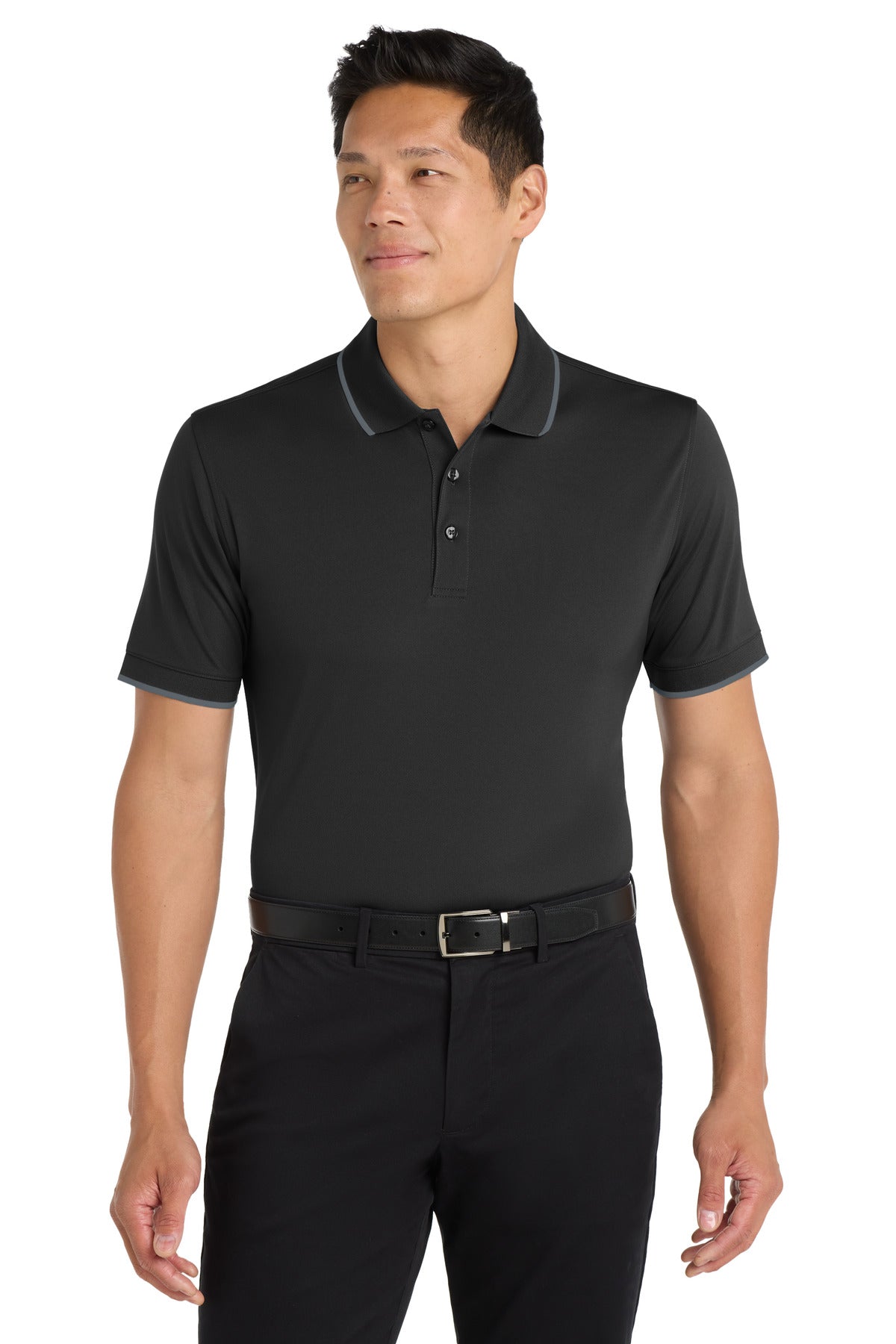 Custom Embroidered Port Authority Polos/Knits in Deep Black/ Graphite