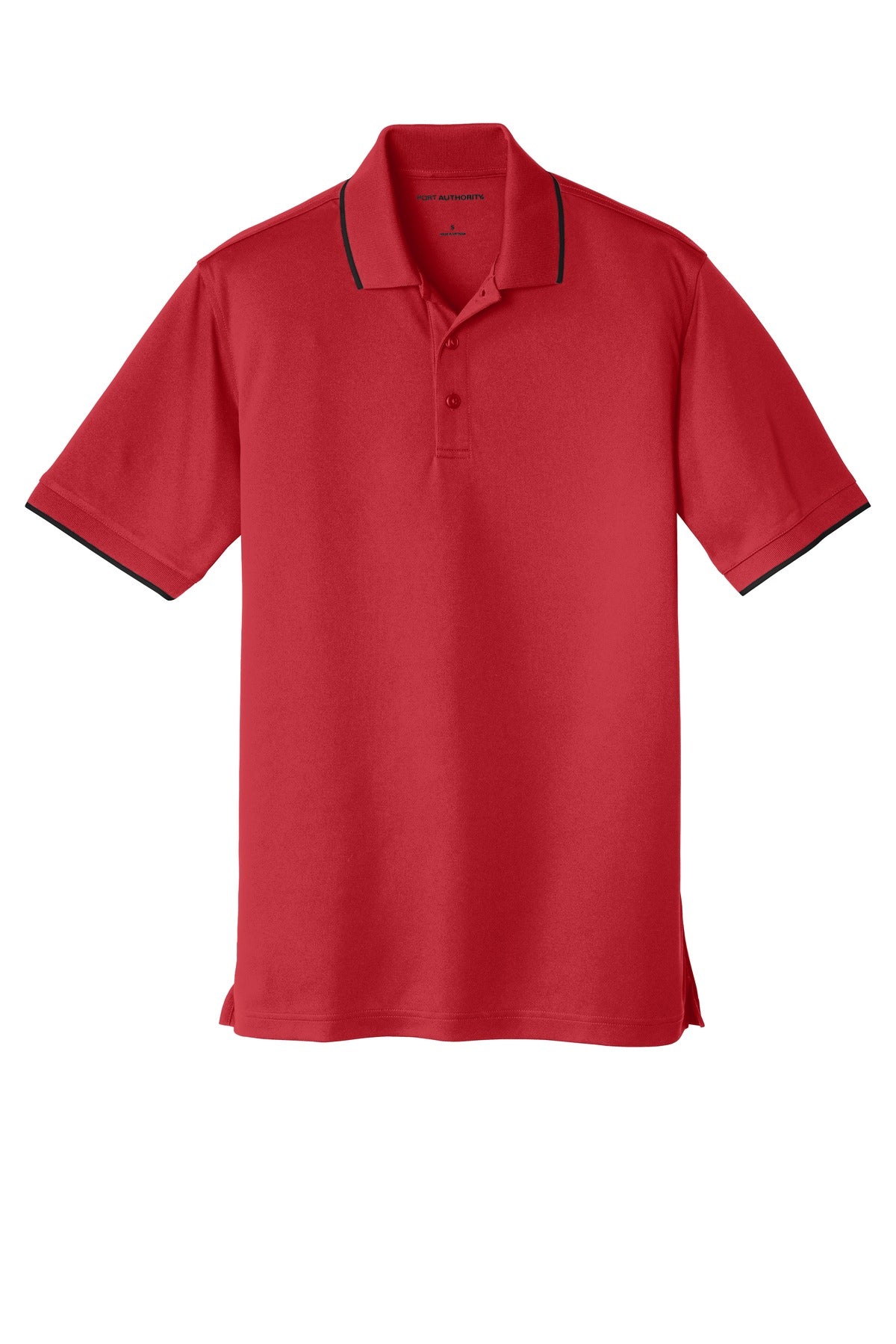 Custom Embroidered Port Authority Polos/Knits in Rich Red/ Deep Black