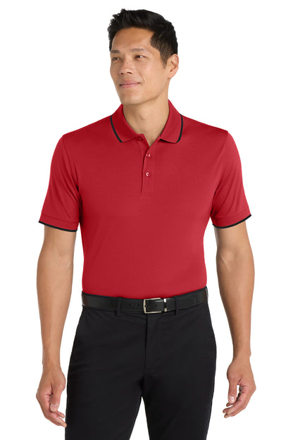 Custom Embroidered Port Authority Polos/Knits in Rich Red/ Deep Black