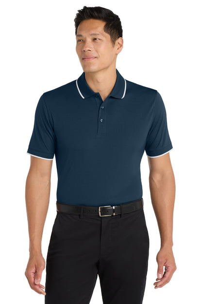 Custom Embroidered Port Authority Polos/Knits in River Blue Navy/ White