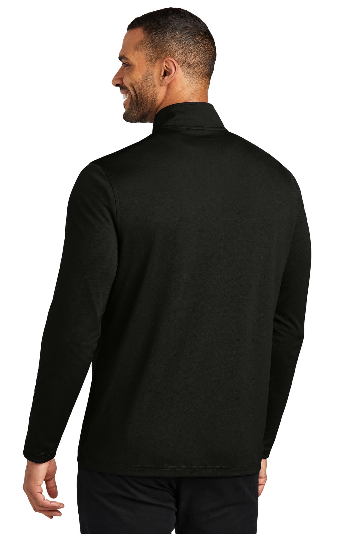 Custom Embroidered Port Authority Dry Zone UV Micro-Mesh 1/4-Zip K112,Deep Black