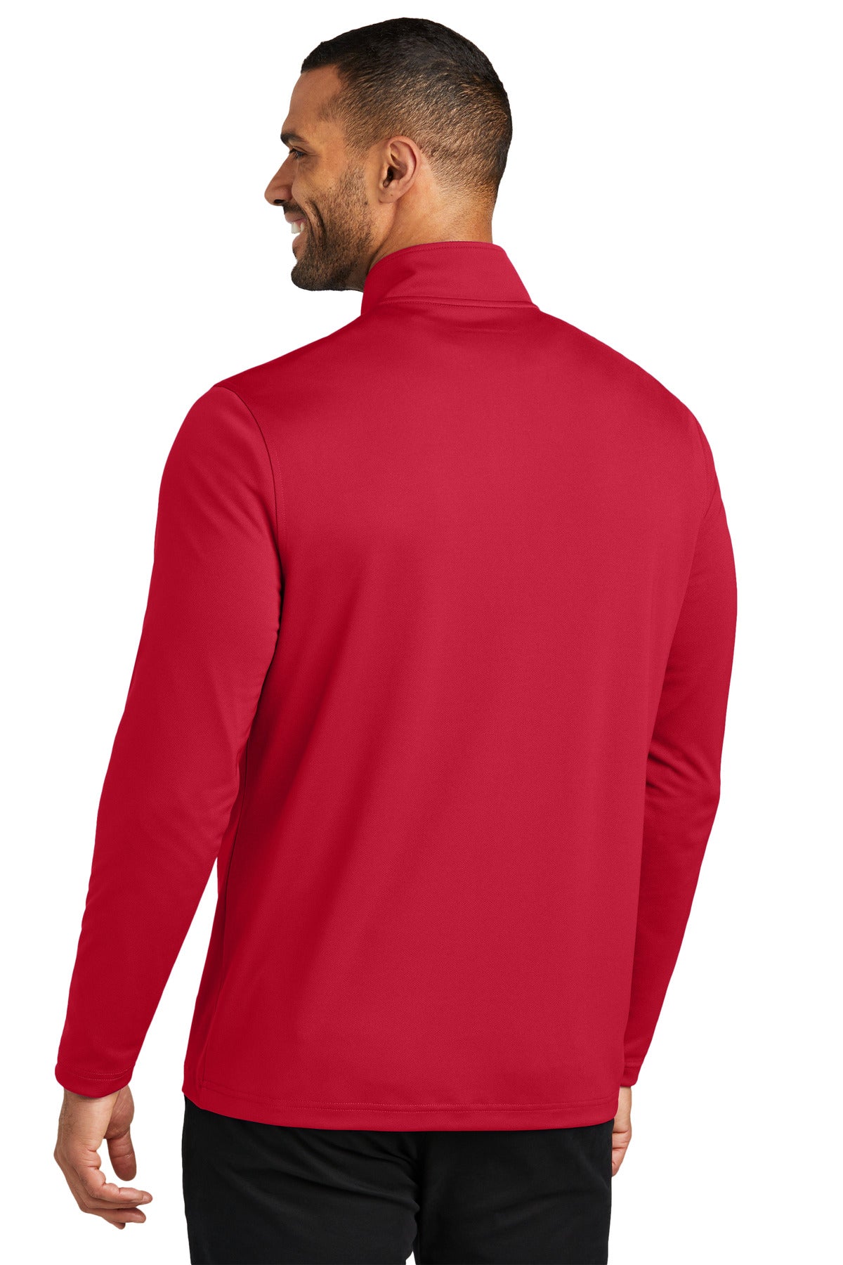 Custom Embroidered Port Authority Dry Zone UV Micro-Mesh 1/4-Zip K112,Rich Red
