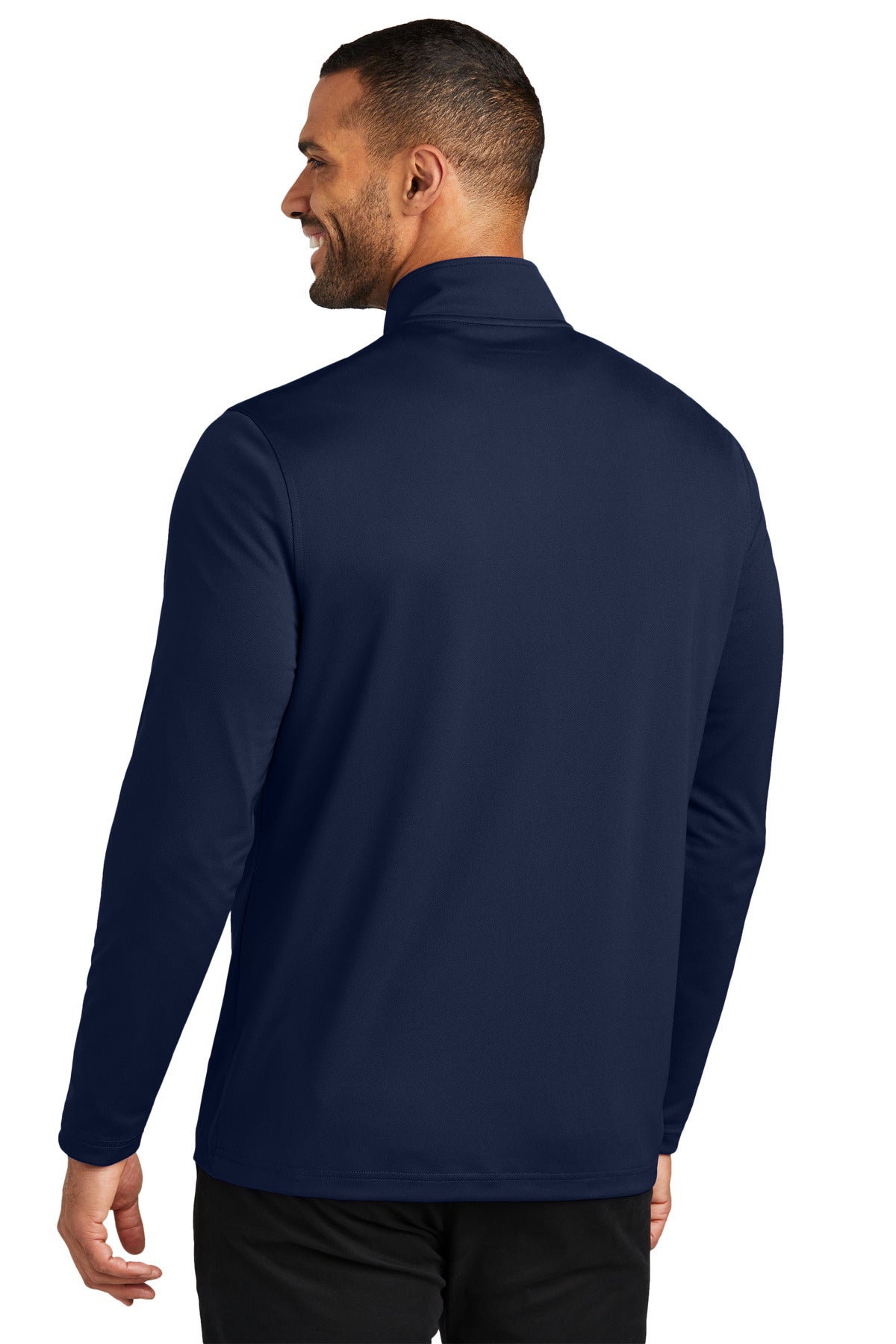 Custom Embroidered Port Authority Dry Zone UV Micro-Mesh 1/4-Zip K112,River Blue Navy