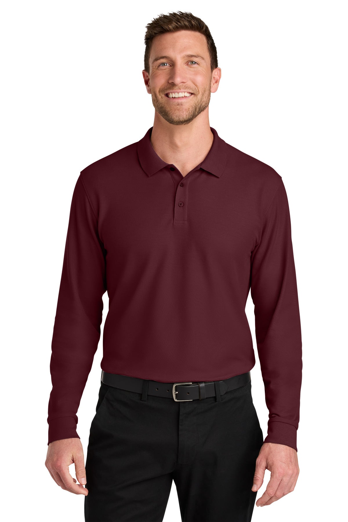 Custom Embroidered Port Authority Polos/Knits in Burgundy
