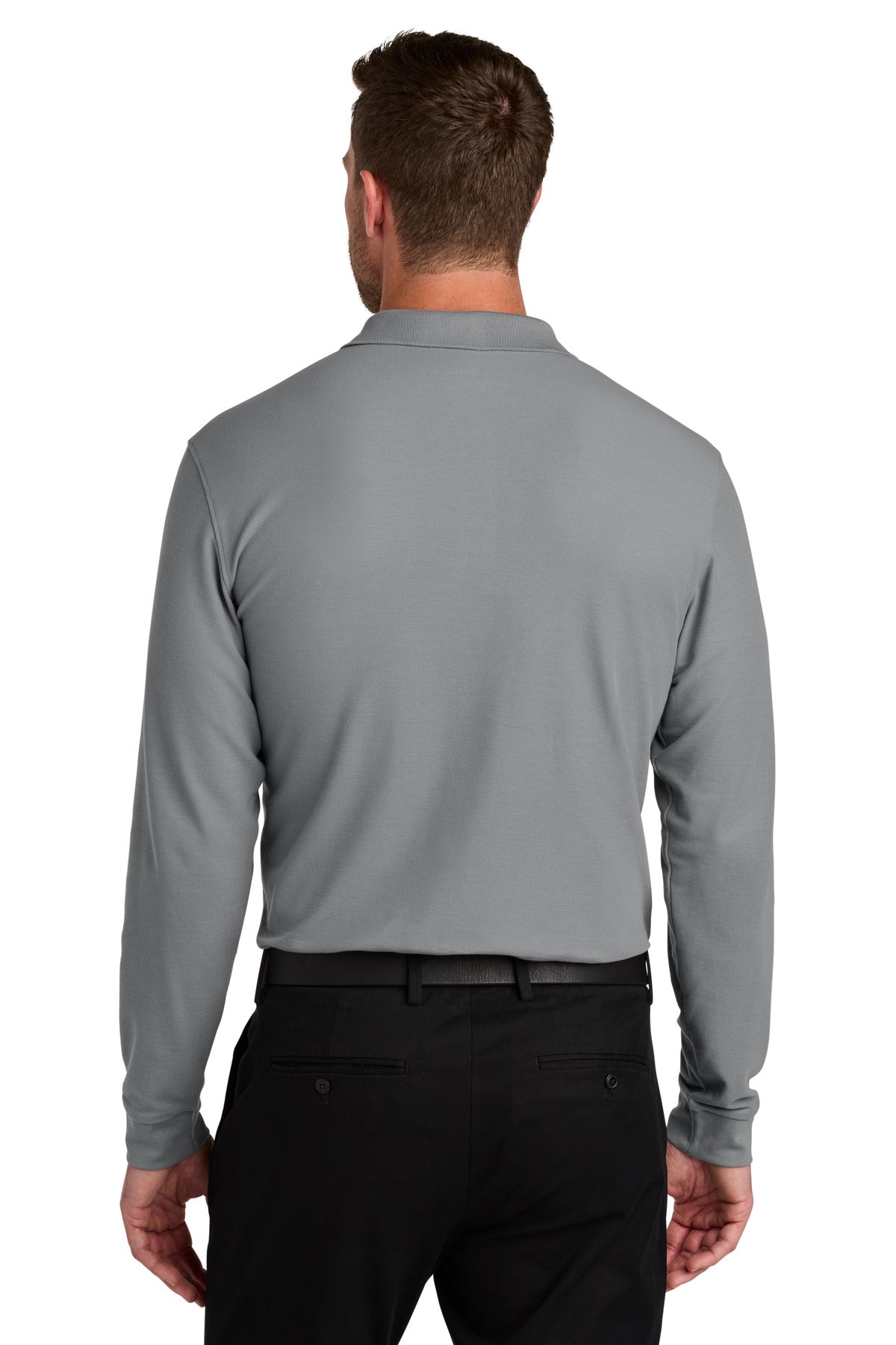 Custom Embroidered Port Authority Polos/Knits in Gusty Grey