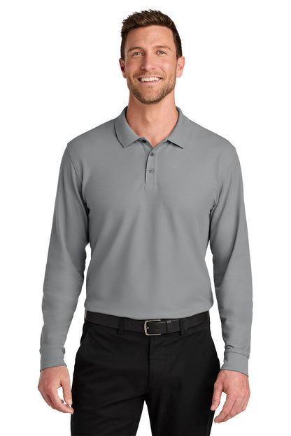Custom Embroidered Port Authority Polos/Knits in Gusty Grey