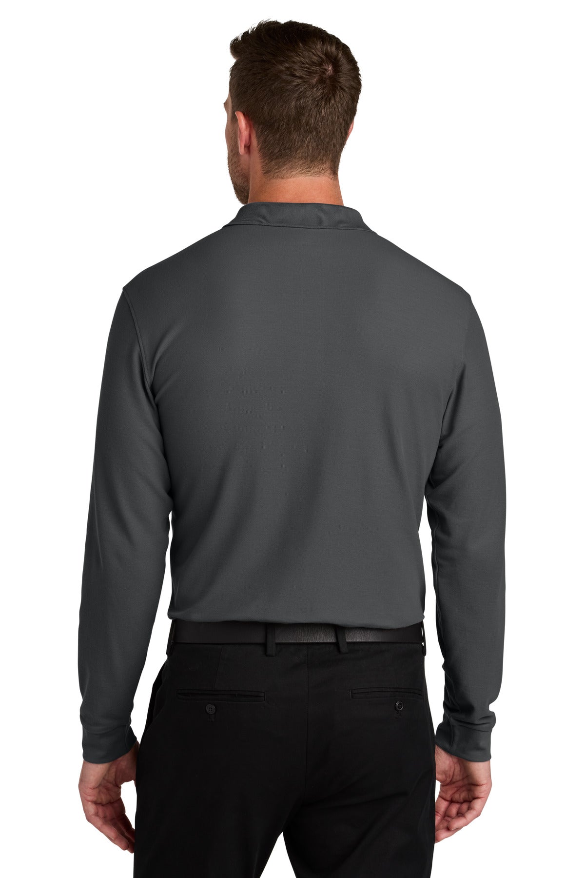 Custom Embroidered Port Authority Polos/Knits in Storm Grey