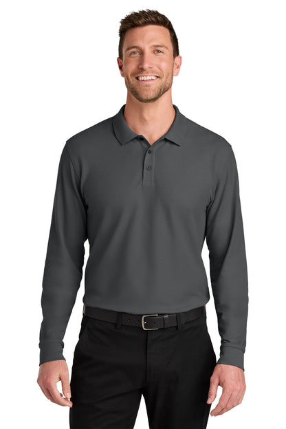 Custom Embroidered Port Authority Polos/Knits in Storm Grey