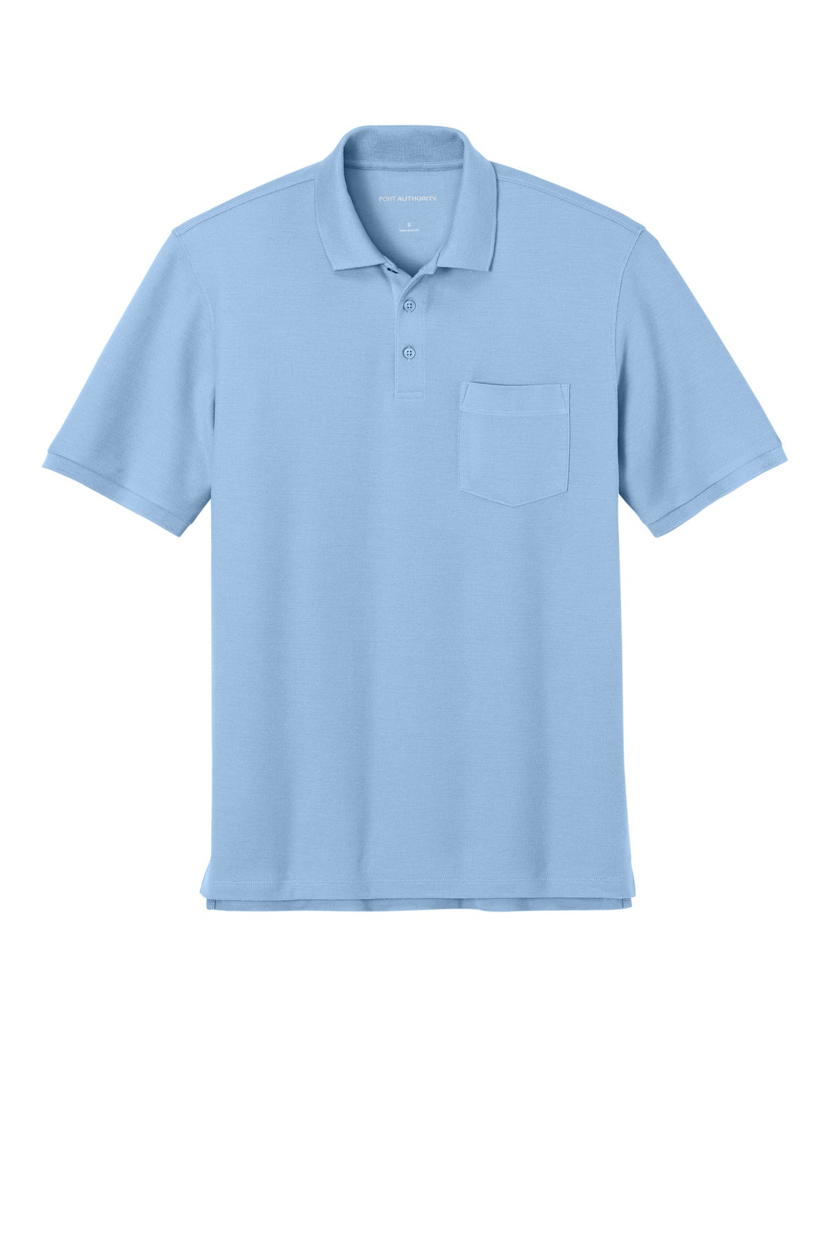 Custom Embroidered Port Authority Polos in Cloud Blue