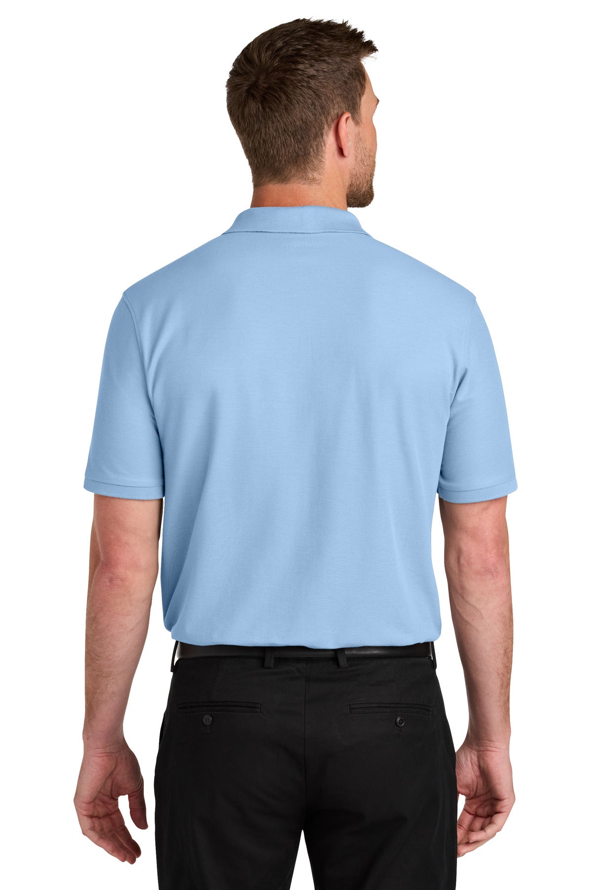 Custom Embroidered Port Authority Polos in Cloud Blue