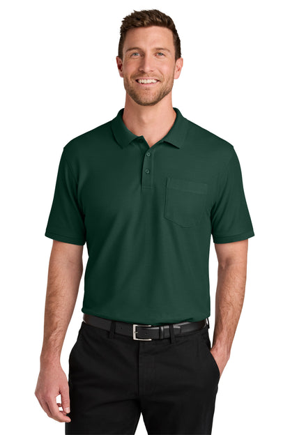 Custom Embroidered Port Authority Polos in Dark Green