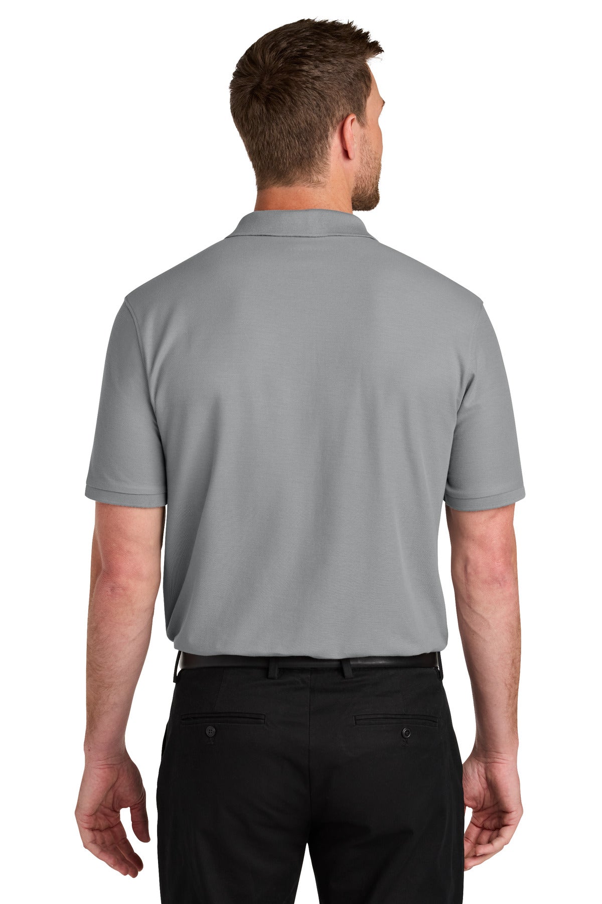 Custom Embroidered Port Authority Polos in Gusty Grey