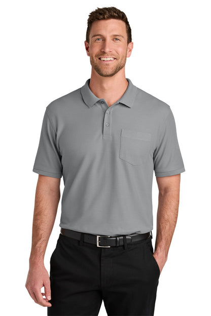 Custom Embroidered Port Authority Polos in Gusty Grey