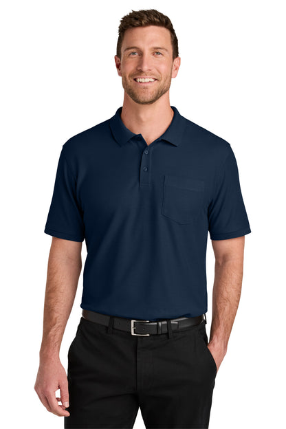 Custom Embroidered Port Authority Polos in River Blue Navy