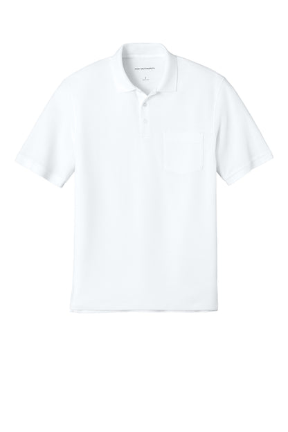 Custom Embroidered Port Authority Polos in White