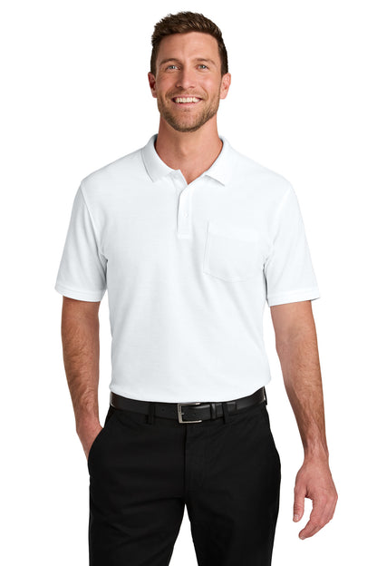 Custom Embroidered Port Authority Polos in White
