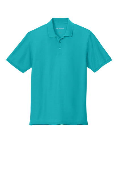 Custom Embroidered Port Authority Polos in Aquamarine