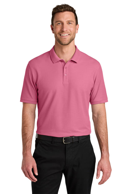 Custom Embroidered Port Authority Polos in Awareness Pink