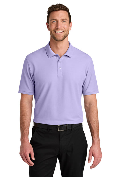 Custom Embroidered Port Authority Polos in Bright Lavender