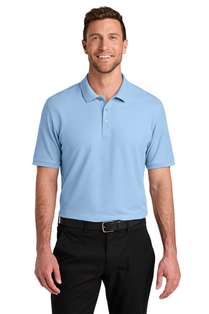 Custom Embroidered Port Authority Polos in Cloud Blue
