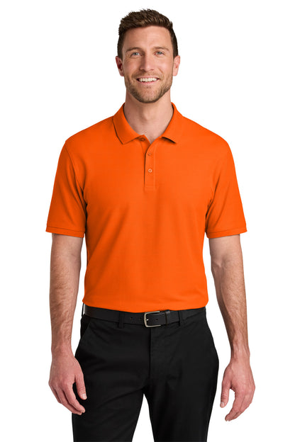 Custom Embroidered Port Authority Polos in Neon Orange
