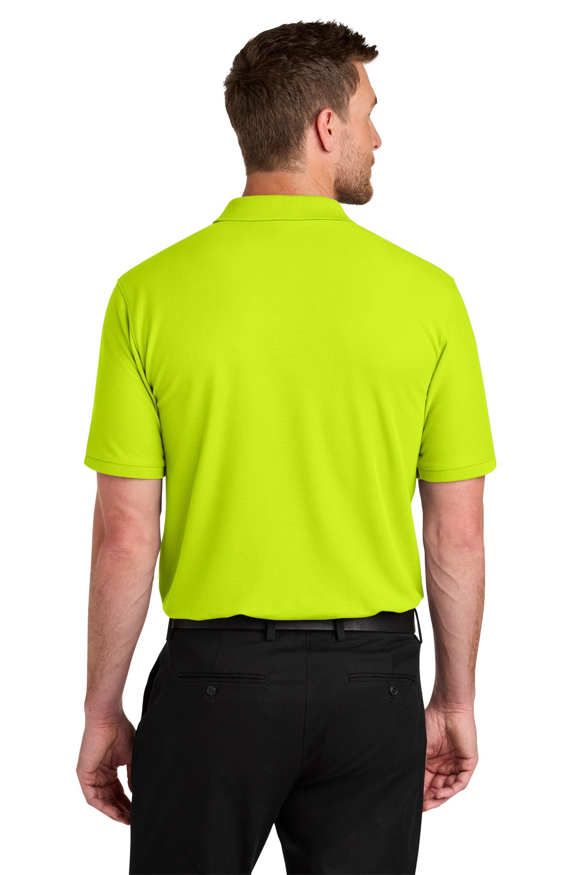 Custom Embroidered Port Authority Polos in Neon Yellow