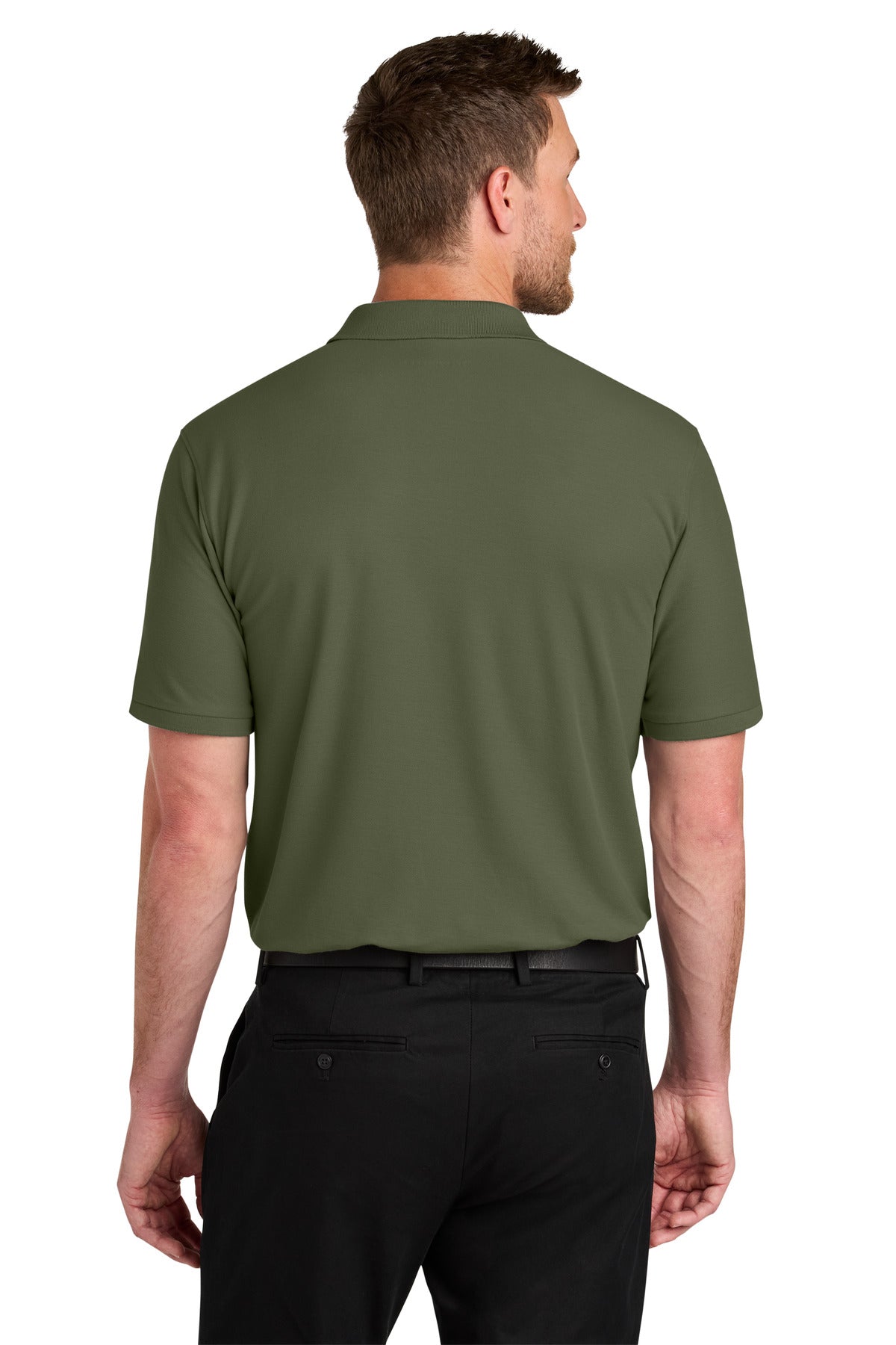 Custom Embroidered Port Authority Polos in Olive Drab Green