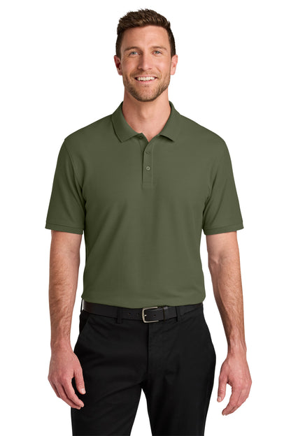 Custom Embroidered Port Authority Polos in Olive Drab Green