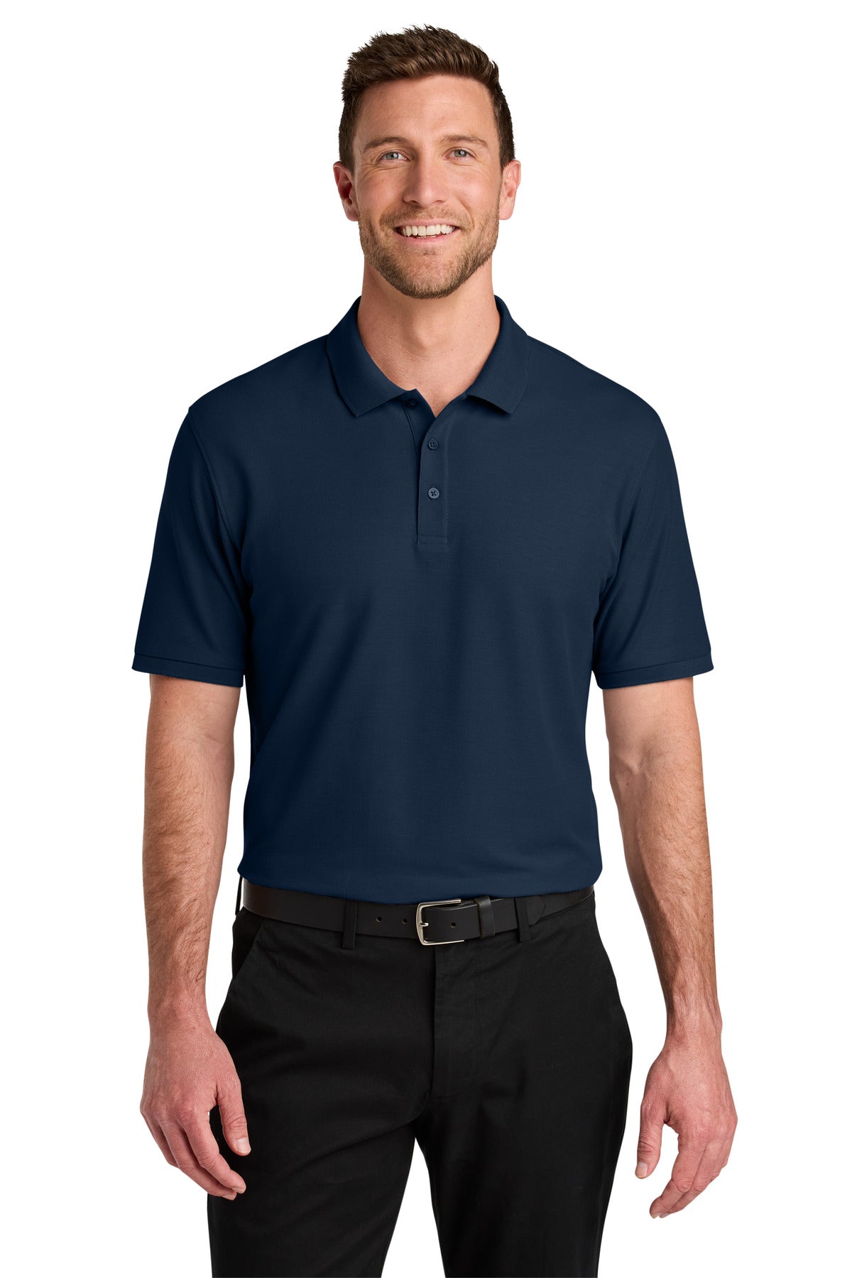 Custom Embroidered Port Authority Polos in River Blue Navy