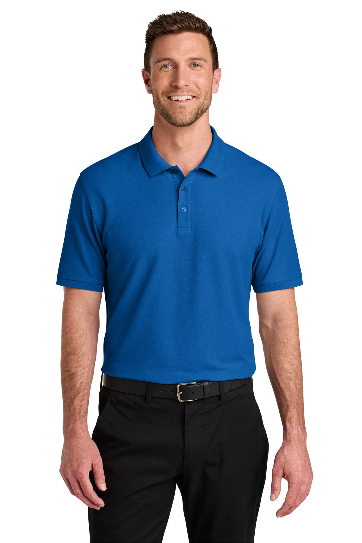 Custom Embroidered Port Authority Polos in Strong Blue