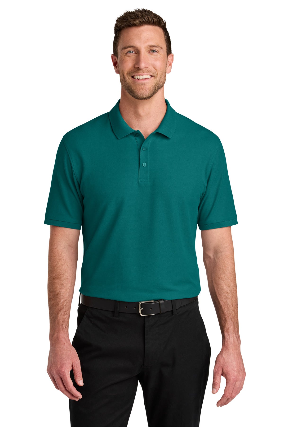 Custom Embroidered Port Authority Polos in Teal Green