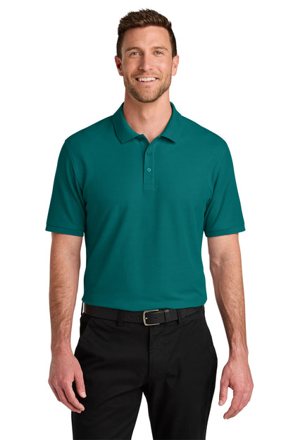 Custom Embroidered Port Authority Polos in Teal Green