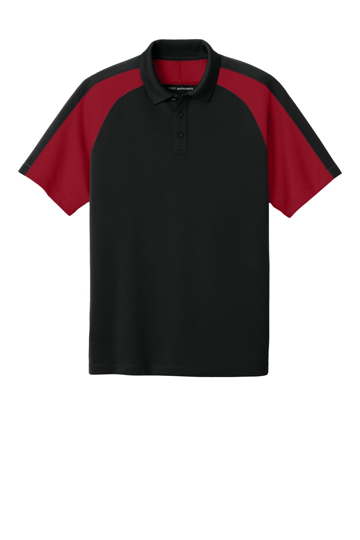 Custom Embroidered Port Authority Polos/Knits in Deep Black/ Rich Red