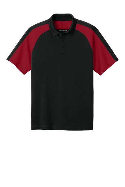Custom Embroidered Port Authority Polos/Knits in Deep Black/ Rich Red