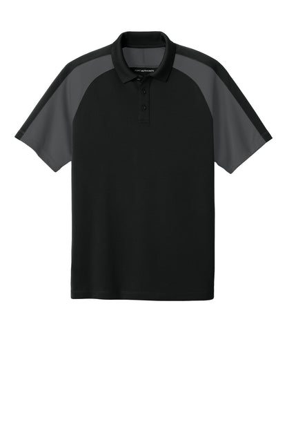 Custom Embroidered Port Authority Polos/Knits in Deep Black/ Storm Grey