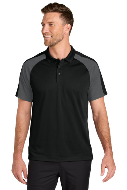 Custom Embroidered Port Authority Polos/Knits in Deep Black/ Storm Grey