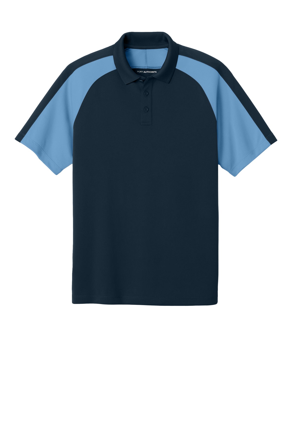 Custom Embroidered Port Authority Polos/Knits in River Blue Navy/ Carolina Blue