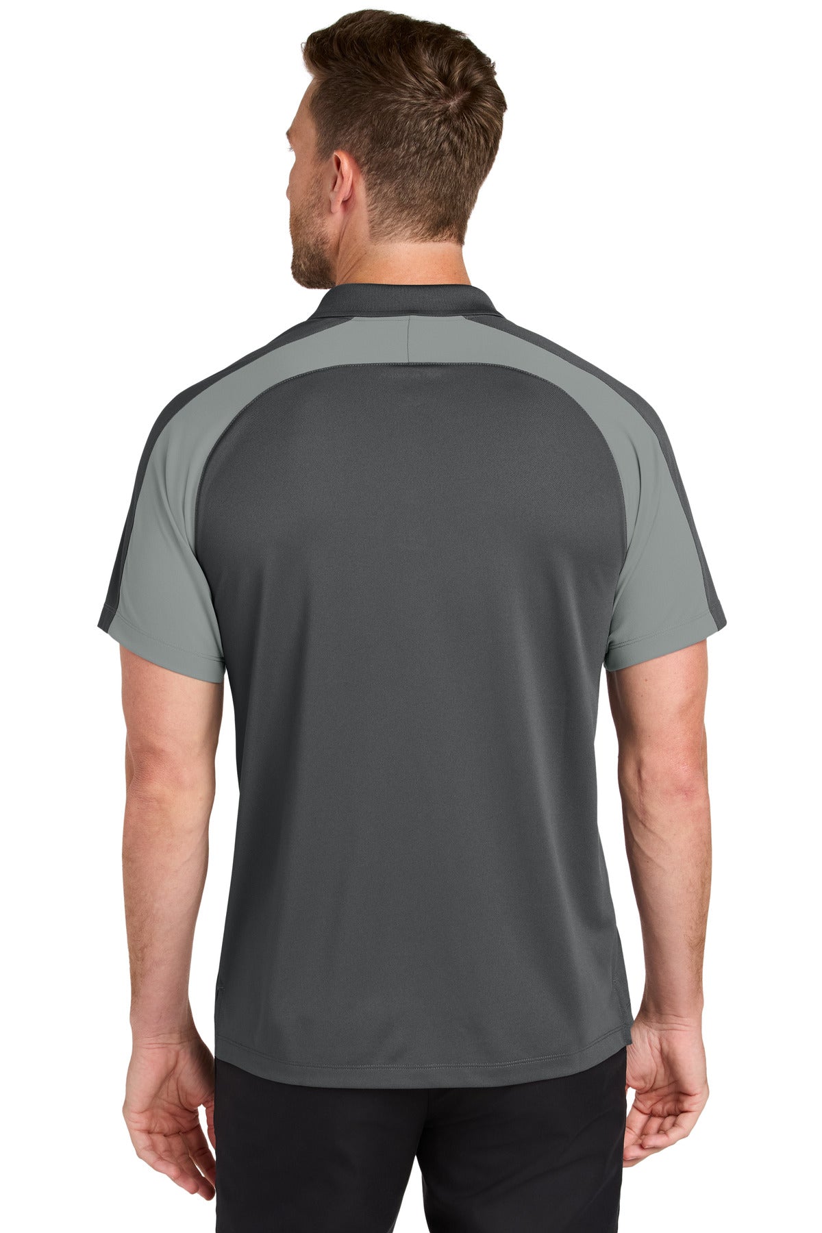 Custom Embroidered Port Authority Wearever Performance Pique Colorblock Polo K247,Storm Grey/ Gusty Grey