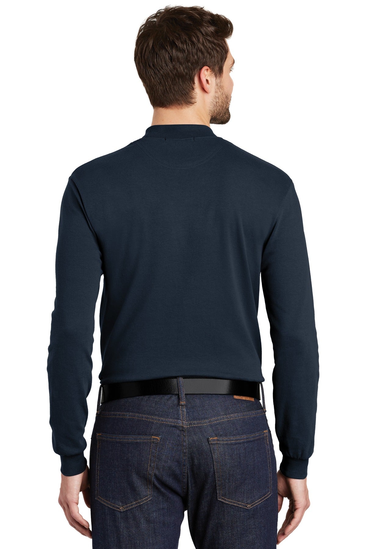 Custom Embroidered Port Authority Interlock Knit Mock Turtleneck.  K321,Navy