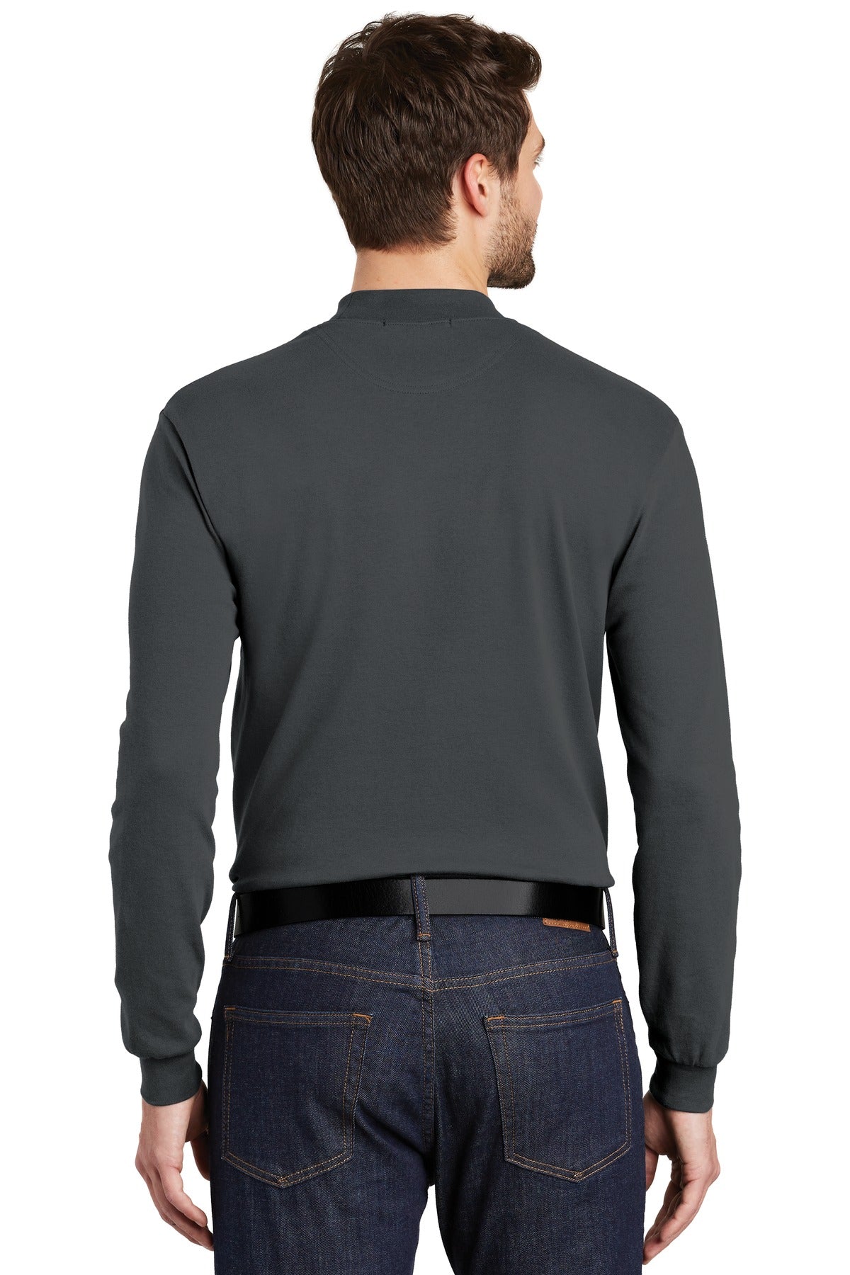 Custom Embroidered Port Authority Interlock Knit Mock Turtleneck.  K321,Steel Grey