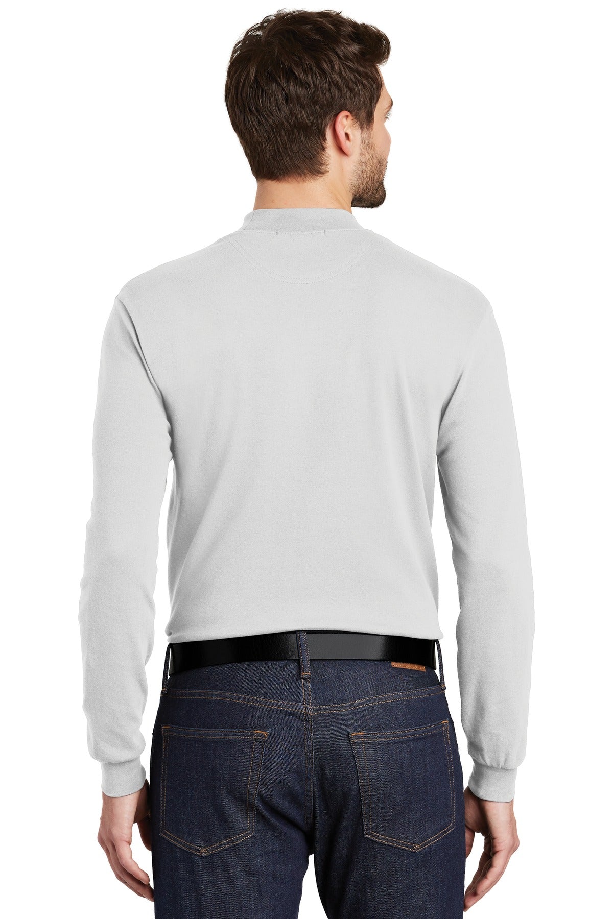 Custom Embroidered Port Authority Interlock Knit Mock Turtleneck.  K321,White