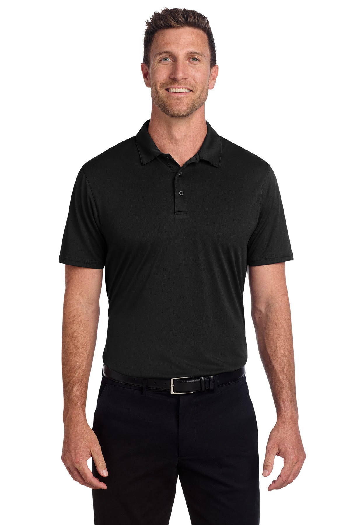 Custom Embroidered Port Authority Polos/Knits in Black