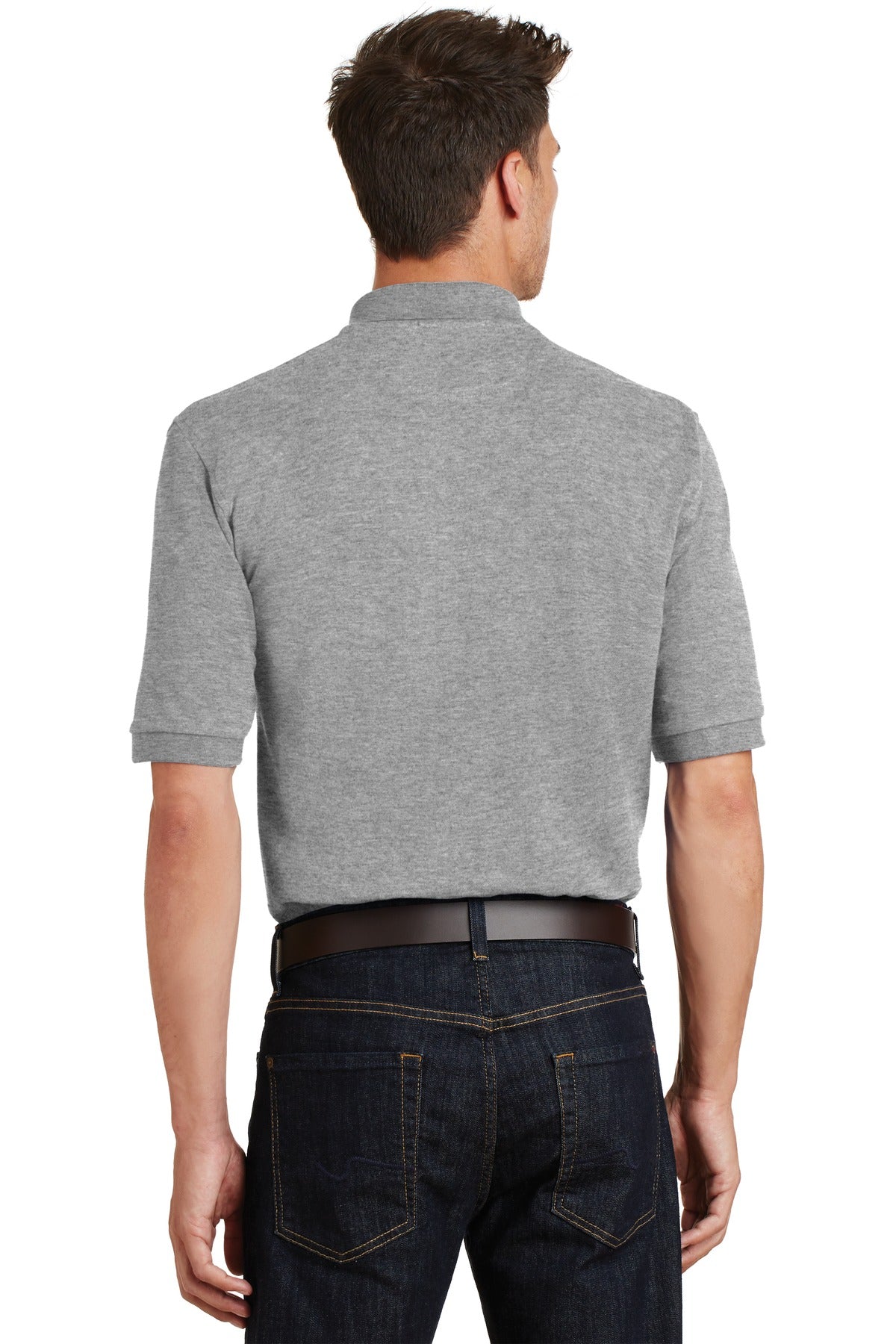 Custom Embroidered Port Authority Heavyweight Cotton Pique Polo with Pocket.  K420P,Oxford
