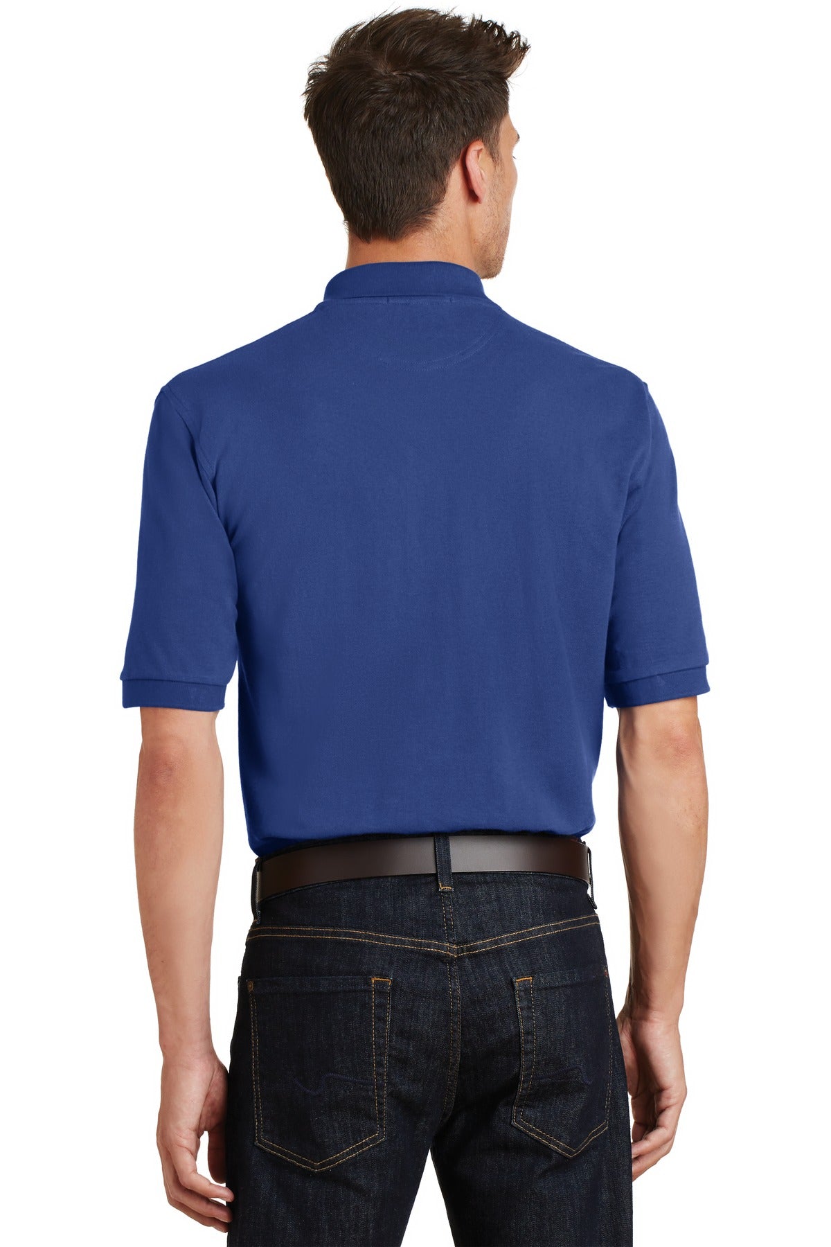 Custom Embroidered Port Authority Heavyweight Cotton Pique Polo with Pocket.  K420P,Royal